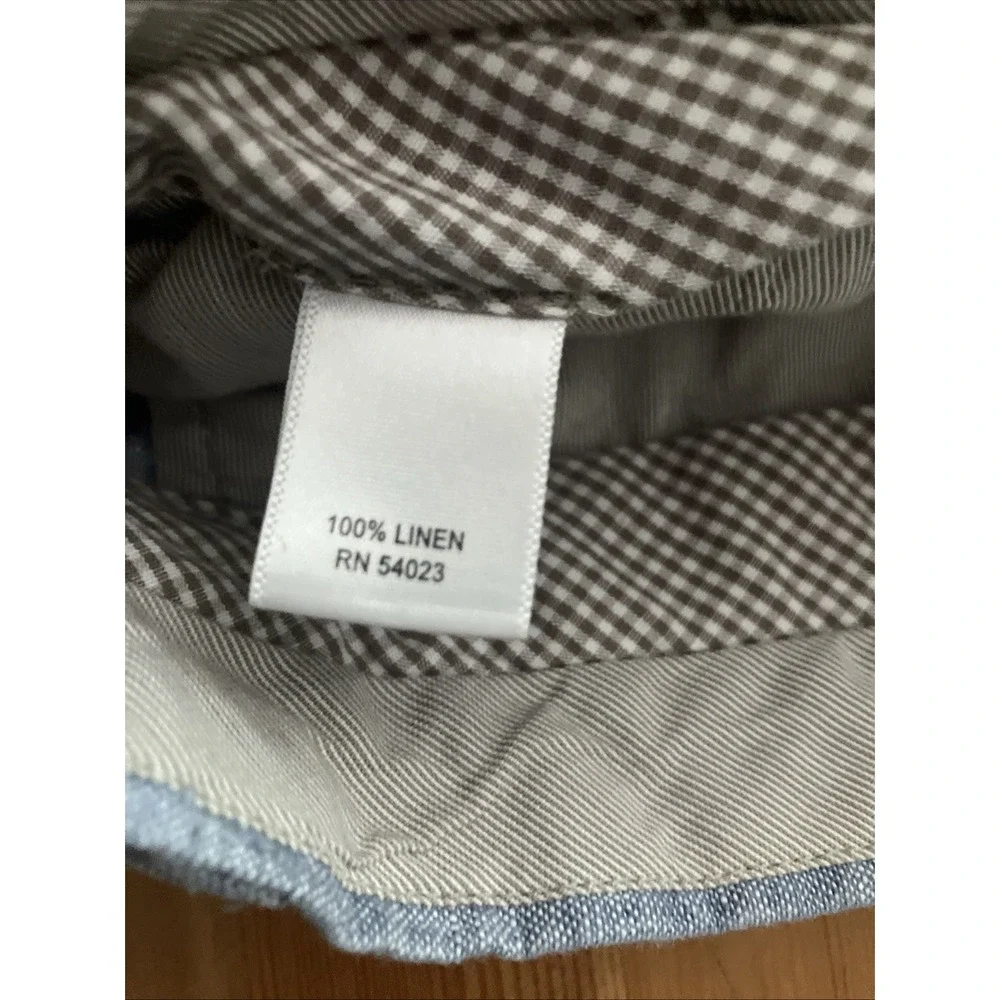 Banana Republic BR 100% Linen Chino Shorts Blue Mens Sz 35